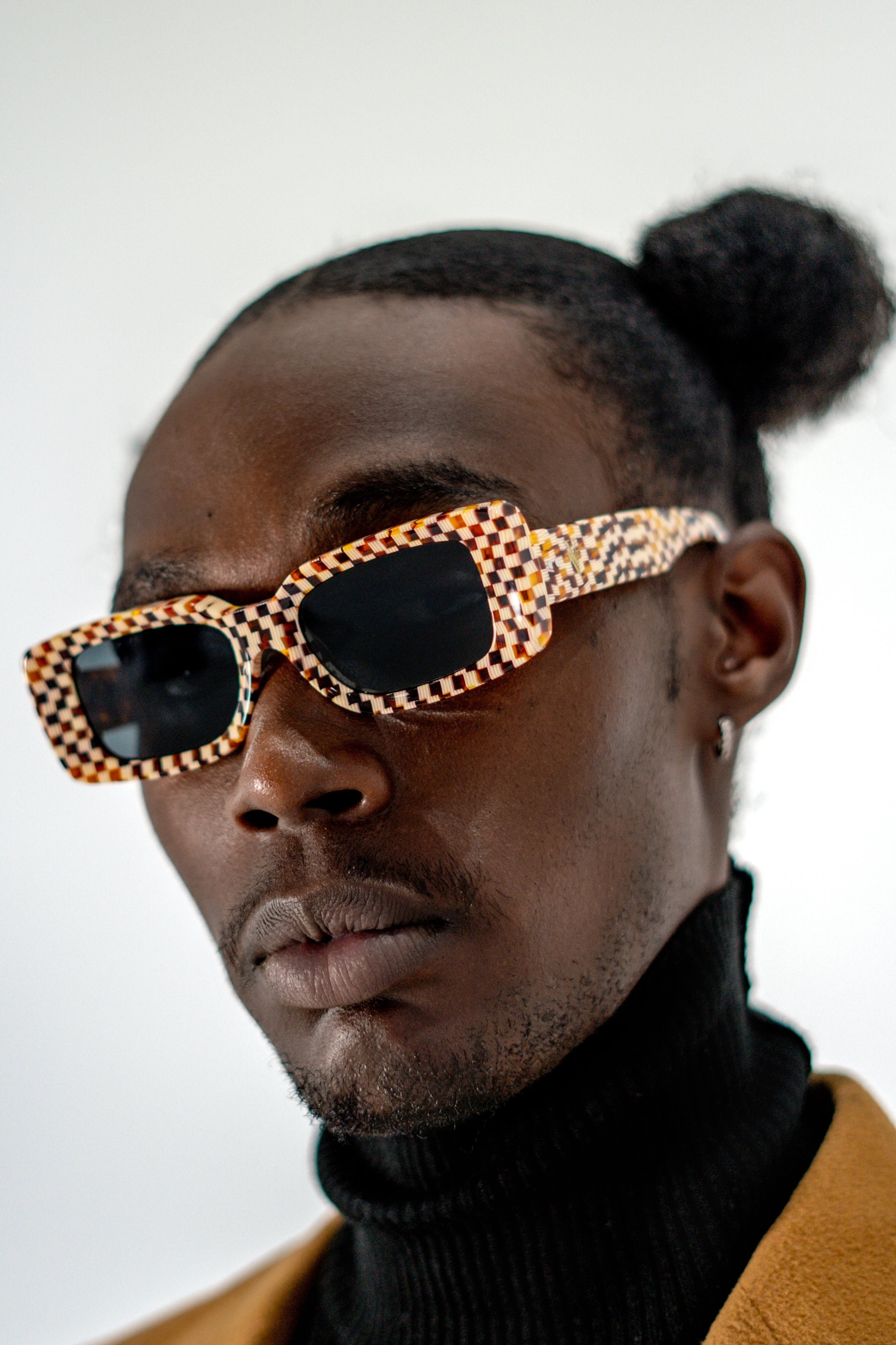 Checkmate Orange unisex sunglasses – bold square frame high fashion luxury